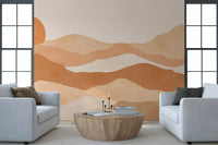 Desert Sunset Minimalist Peaks Wall Mural