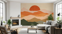 Minimalist Sunset Peaks Wall Mural