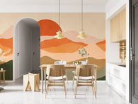 Minimalist Sunset Peaks Wall Mural