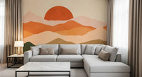 Minimalist Sunset Peaks Wall Mural