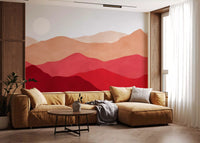 Crimson Mountain Horizon Wall Mural
