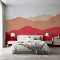 Crimson Mountain Horizon Wall Mural