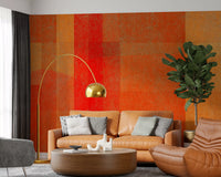 Fiery Sunset Abstract Geometry Wall Mural