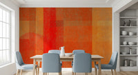 Fiery Sunset Abstract Geometry Wall Mural