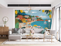 Mediterranean Coastline Escape Wall Mural