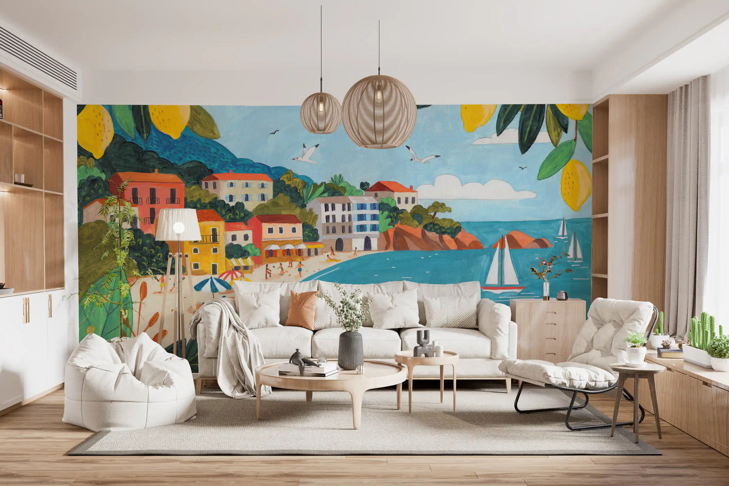 Mediterranean Coastline Escape Wall Mural