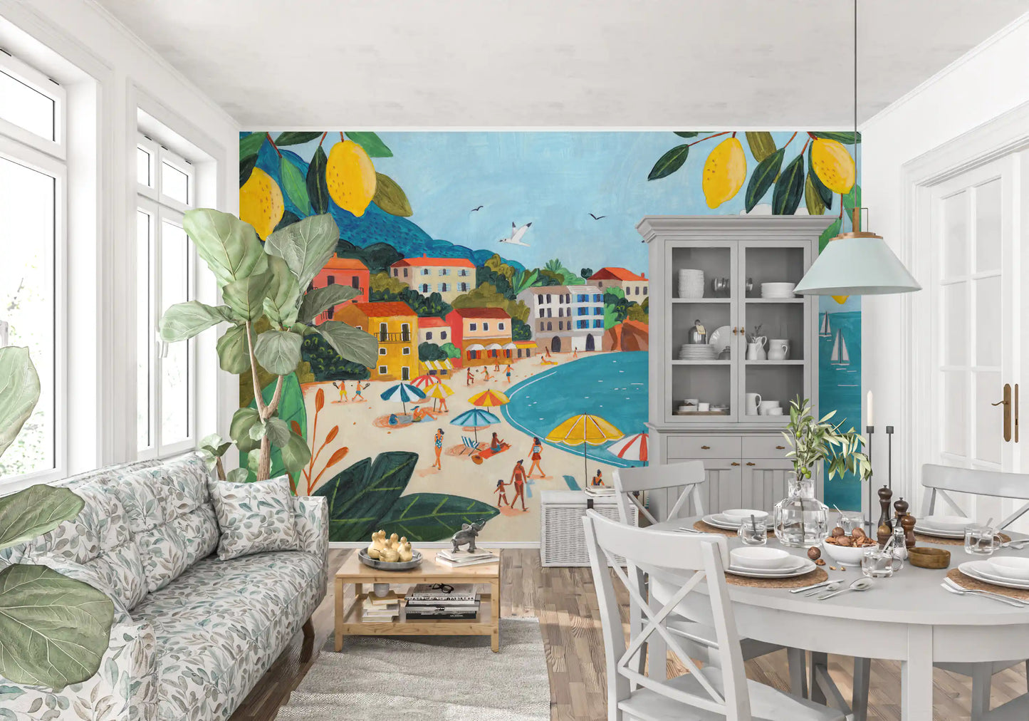Mediterranean Coastline Escape Wall Mural