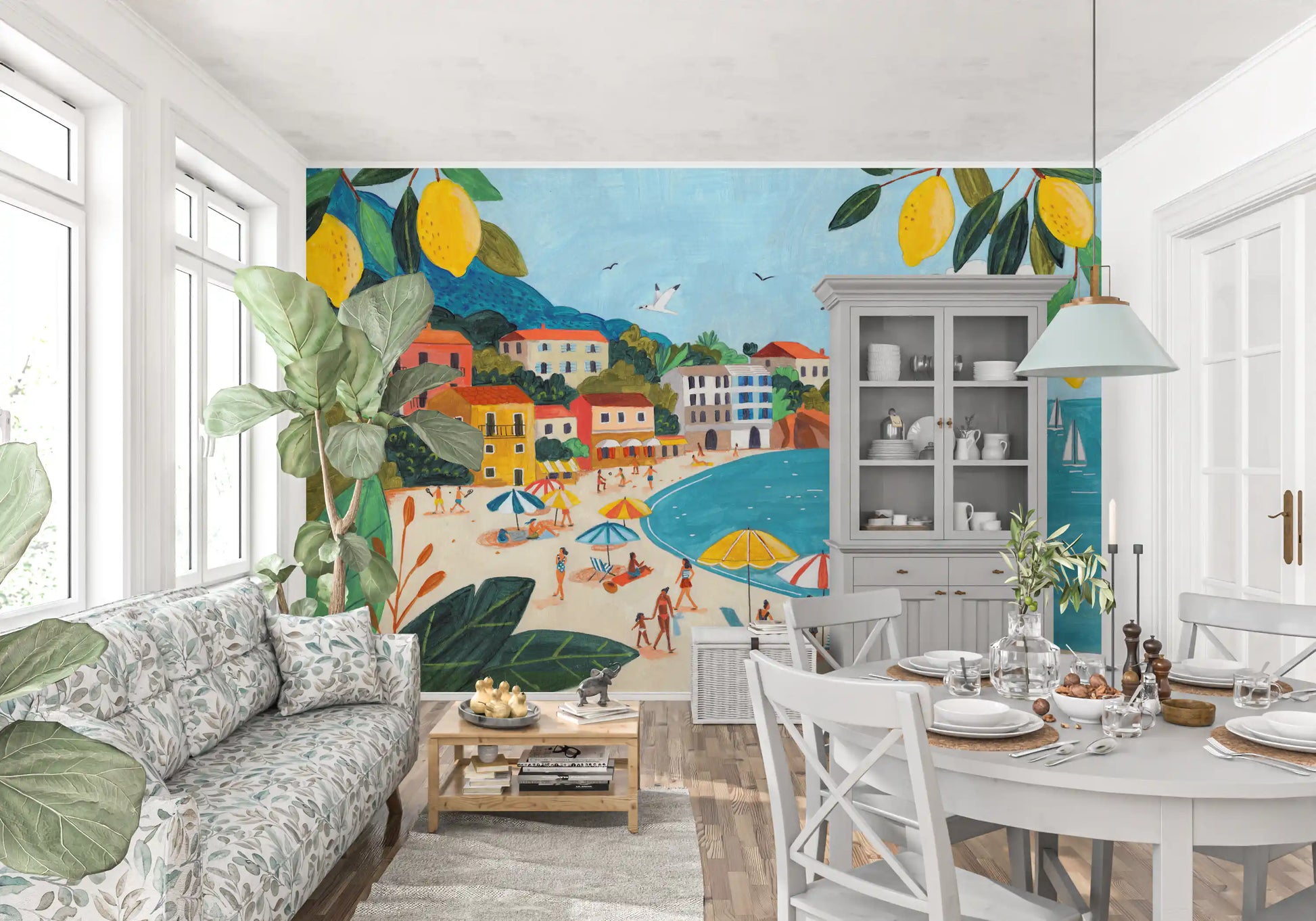 Mediterranean Coastline Escape Wall Mural