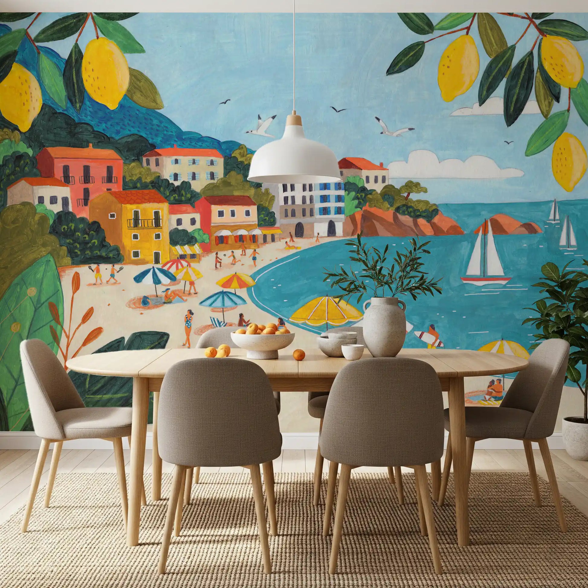 Mediterranean Coastline Escape Wall Mural