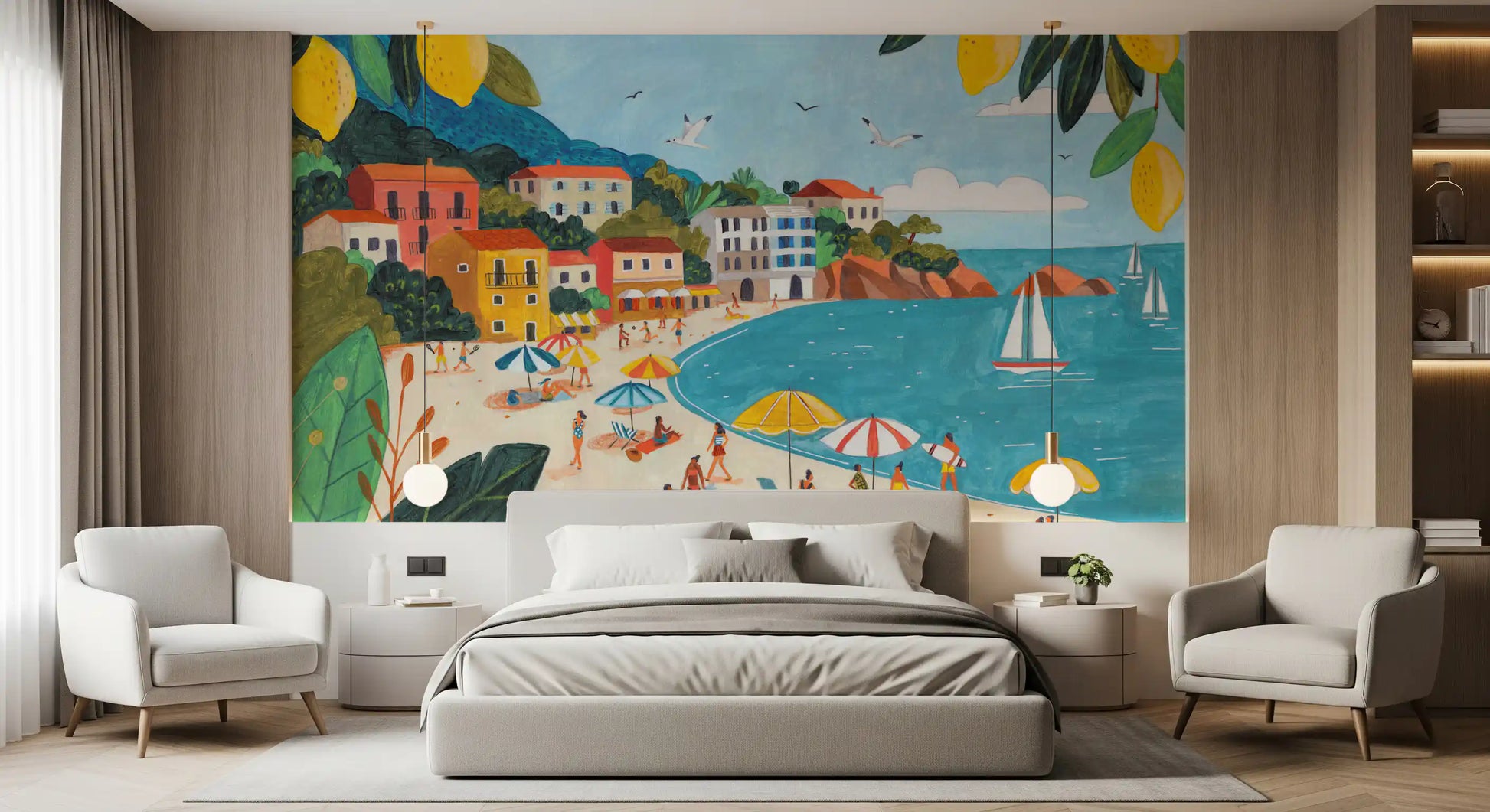 Mediterranean Coastline Escape Wall Mural