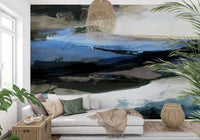 Abstract Horizon Brushstrokes Wall Mural