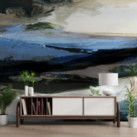 Abstract Horizon Brushstrokes Wall Mural