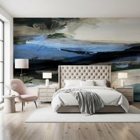 Abstract Horizon Brushstrokes Wall Mural