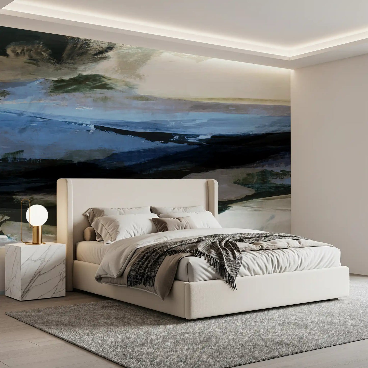Abstract Horizon Brushstrokes Wall Mural