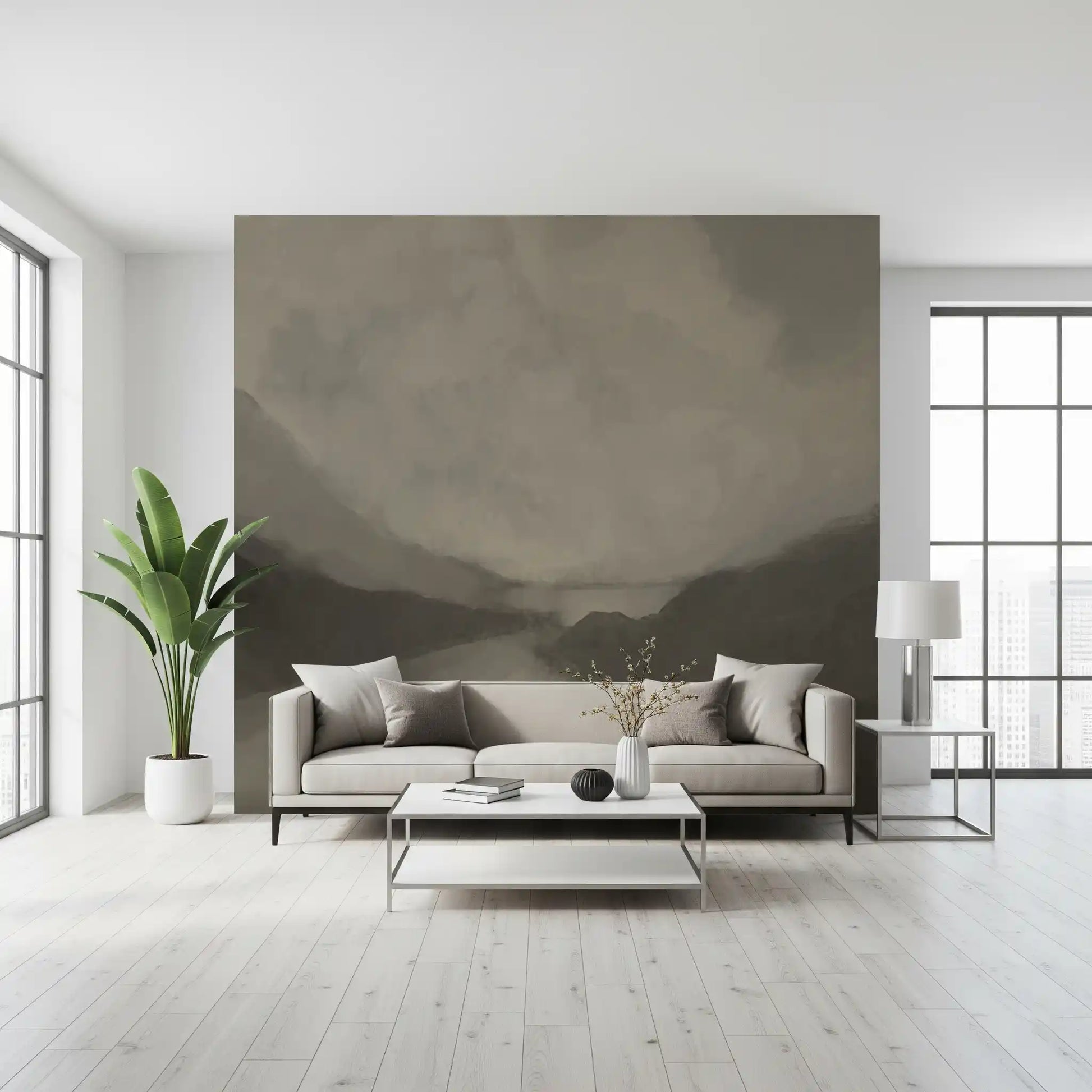 Ethereal Valley Mist Wall Mural