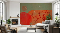 Abstract Painted Dusk Scenery Wall Mural