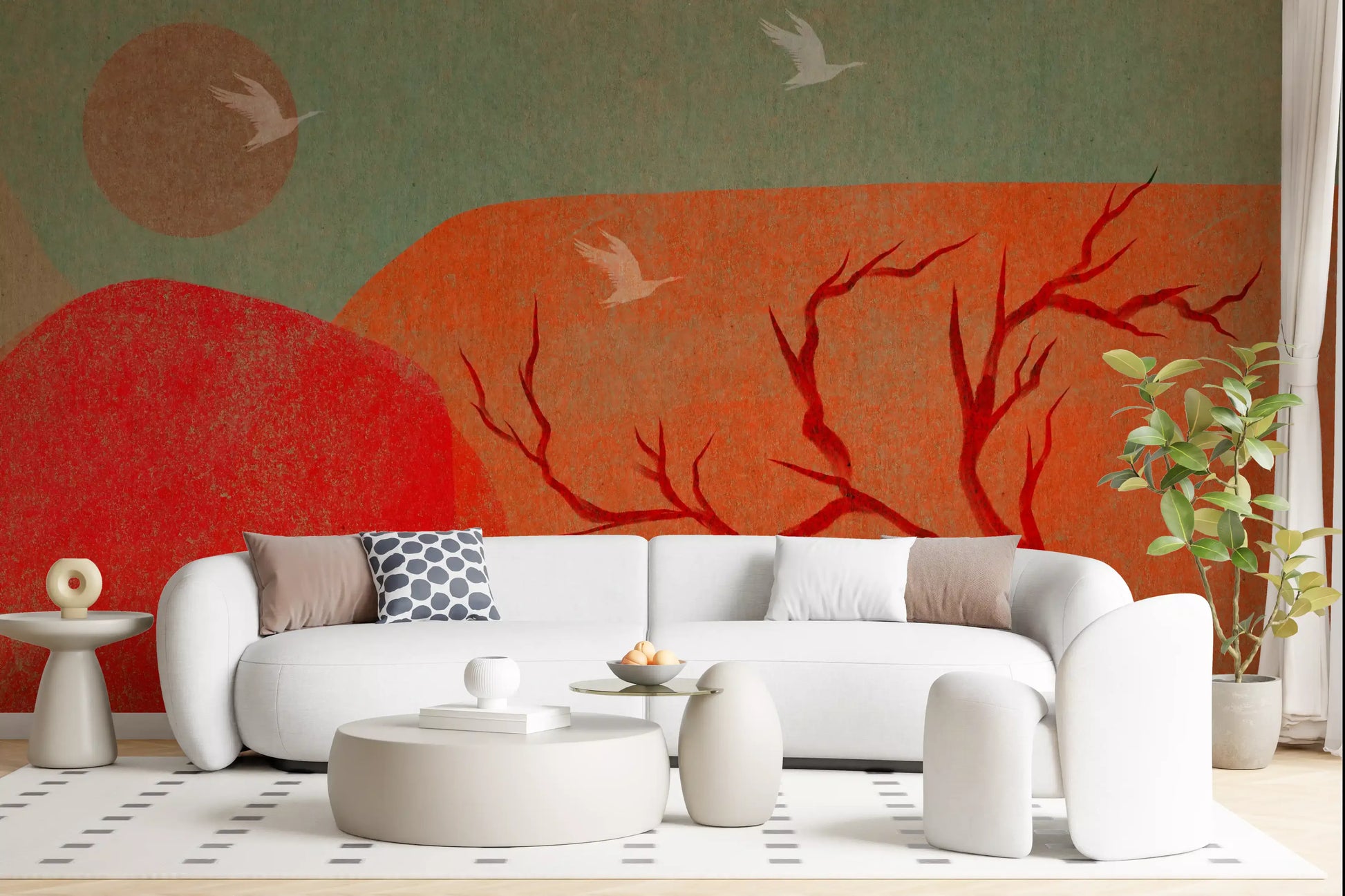 Abstract Painted Dusk Scenery Wall Mural
