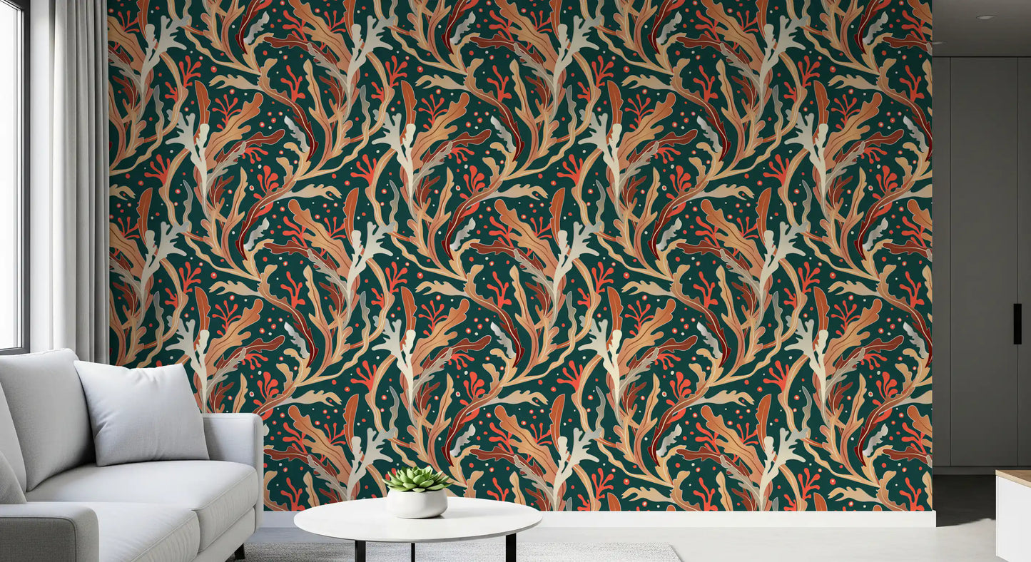 Abstract Seaweed Foliage Wallpaper⁠