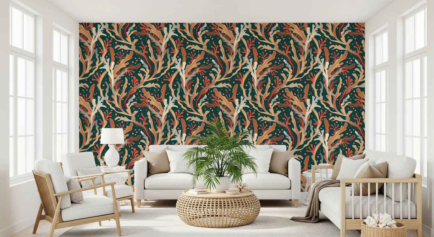 Abstract Seaweed Foliage Wallpaper⁠