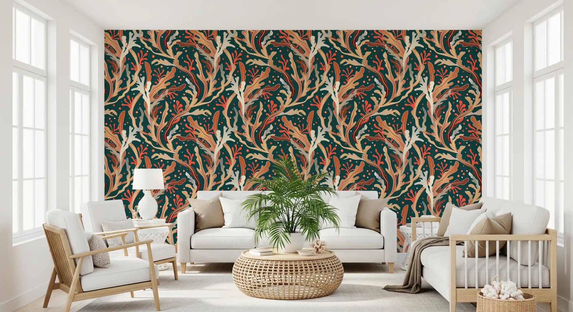 Abstract Seaweed Foliage Wallpaper⁠