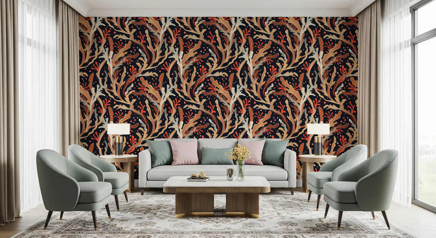Abstract Foliage Silhouette Wallpaper⁠