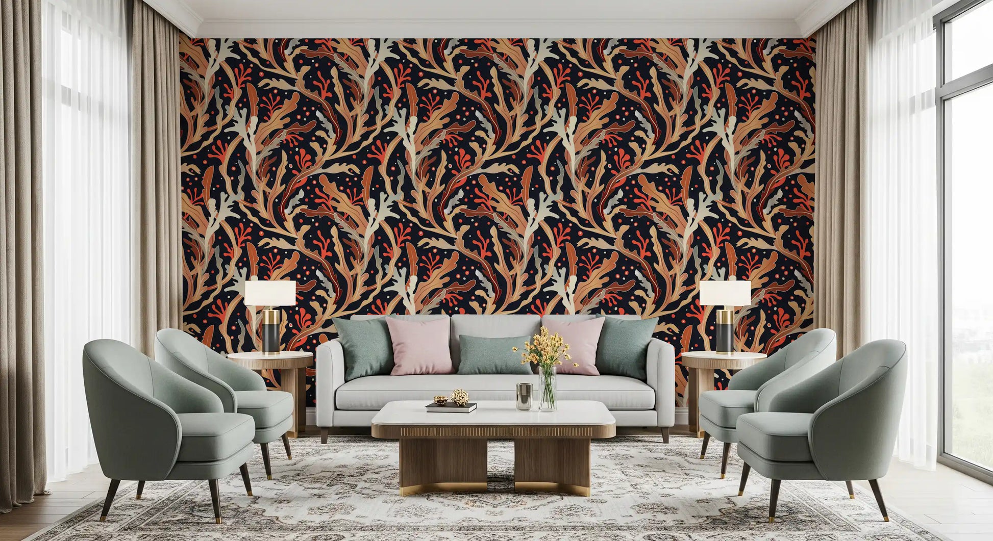 Abstract Foliage Silhouette Wallpaper⁠