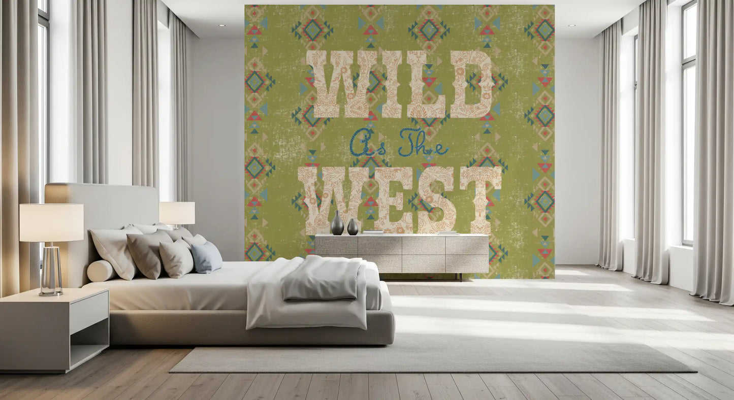 Western Folklore Script Pattern Wall Mural