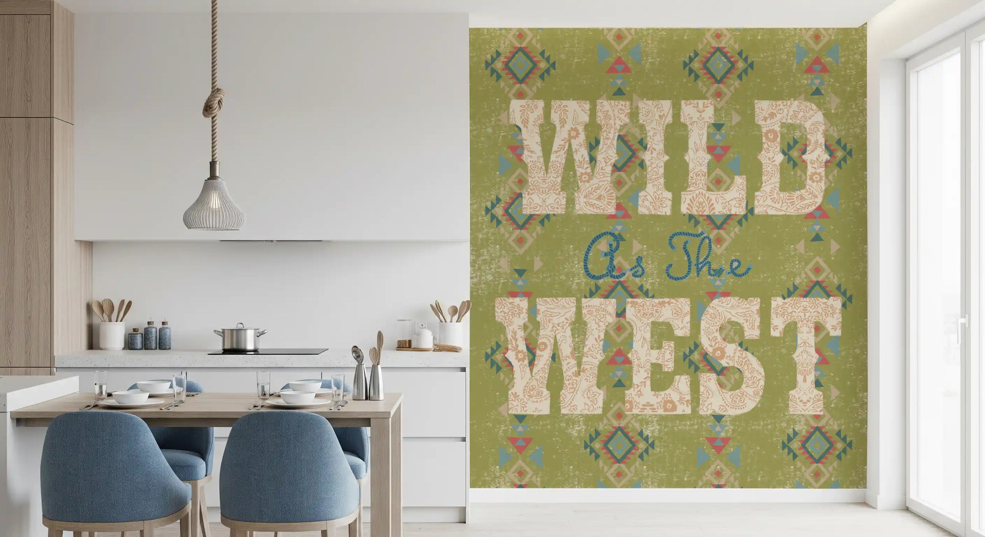 Western Folklore Script Pattern Wall Mural