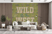 Western Folklore Script Pattern Wall Mural