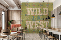 Western Folklore Script Pattern Wall Mural