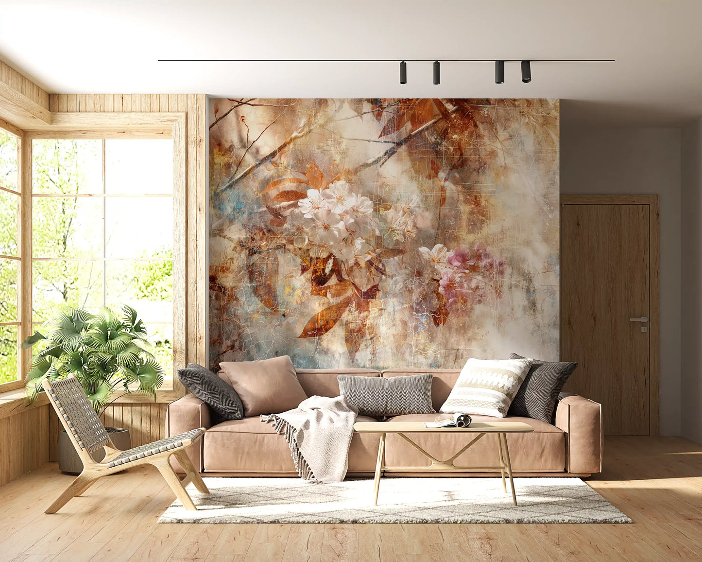 Rustic Blossom Serenade Wall Mural