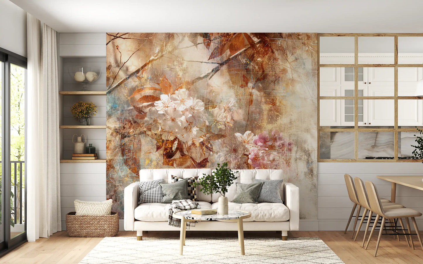 Rustic Blossom Serenade Wall Mural
