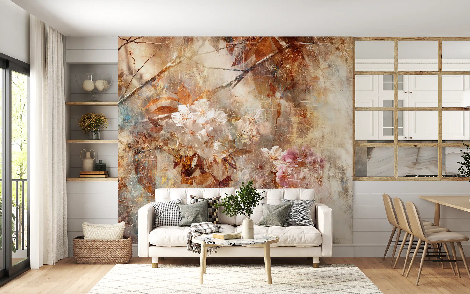 Rustic Blossom Serenade Wall Mural