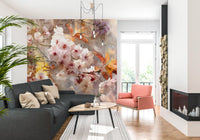 Rustic Golden Bloom Illustration Wall Mural