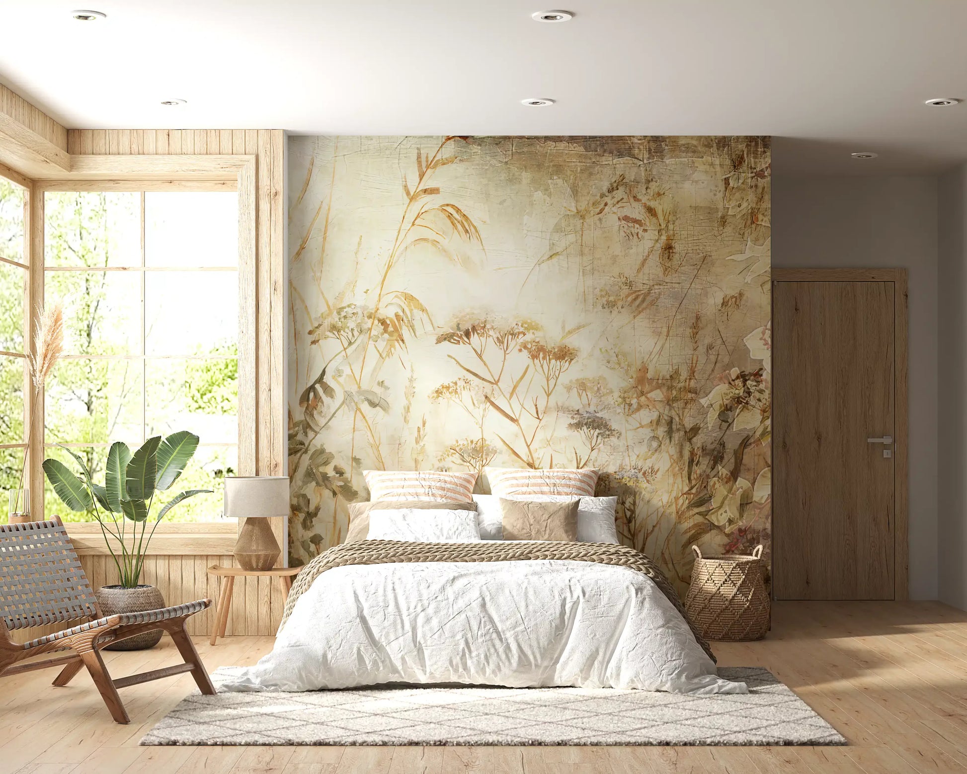 Golden Meadow Botanical Study Wall Mural