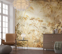 Golden Meadow Botanical Study Wall Mural