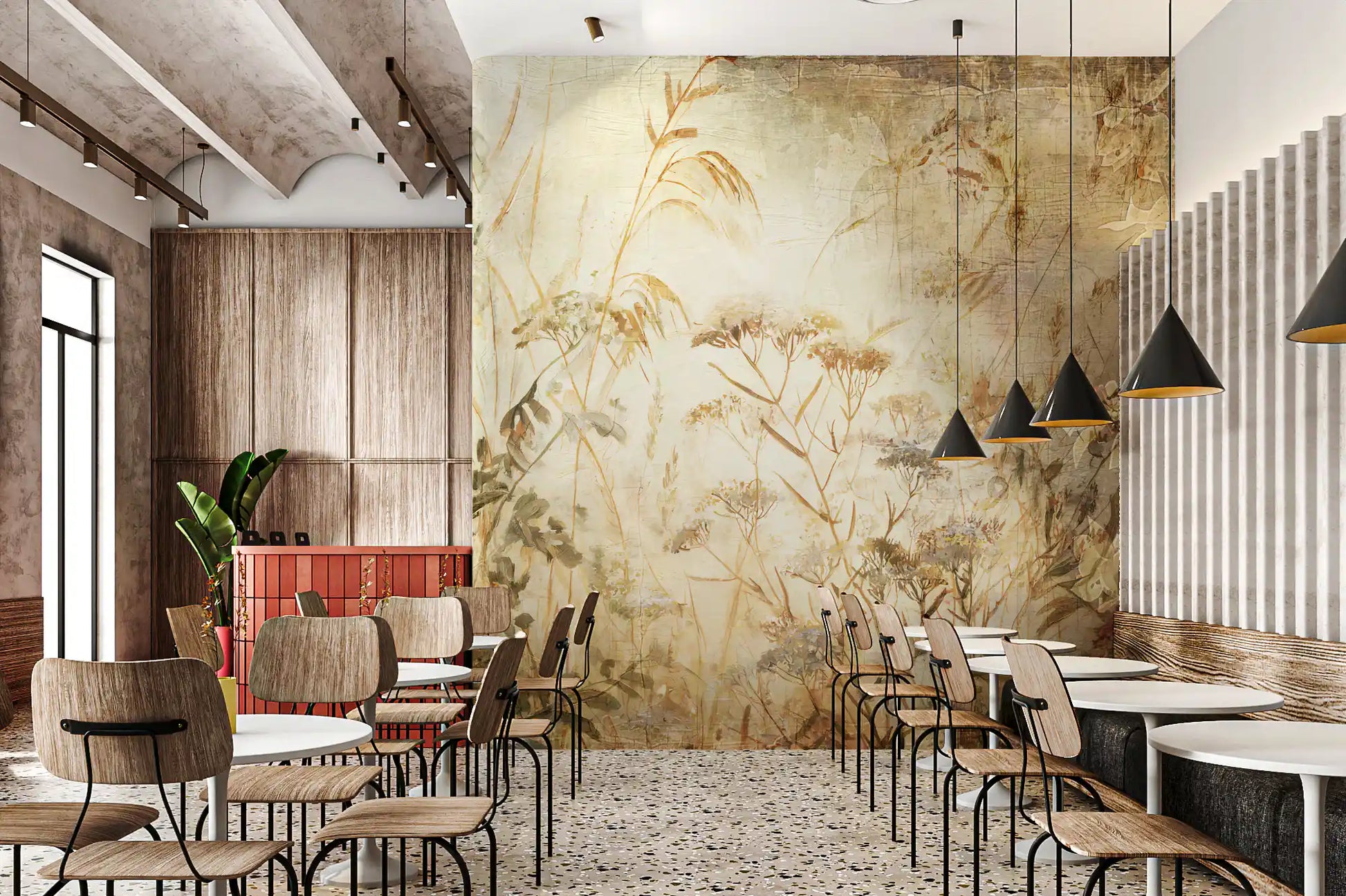 Golden Meadow Botanical Study Wall Mural