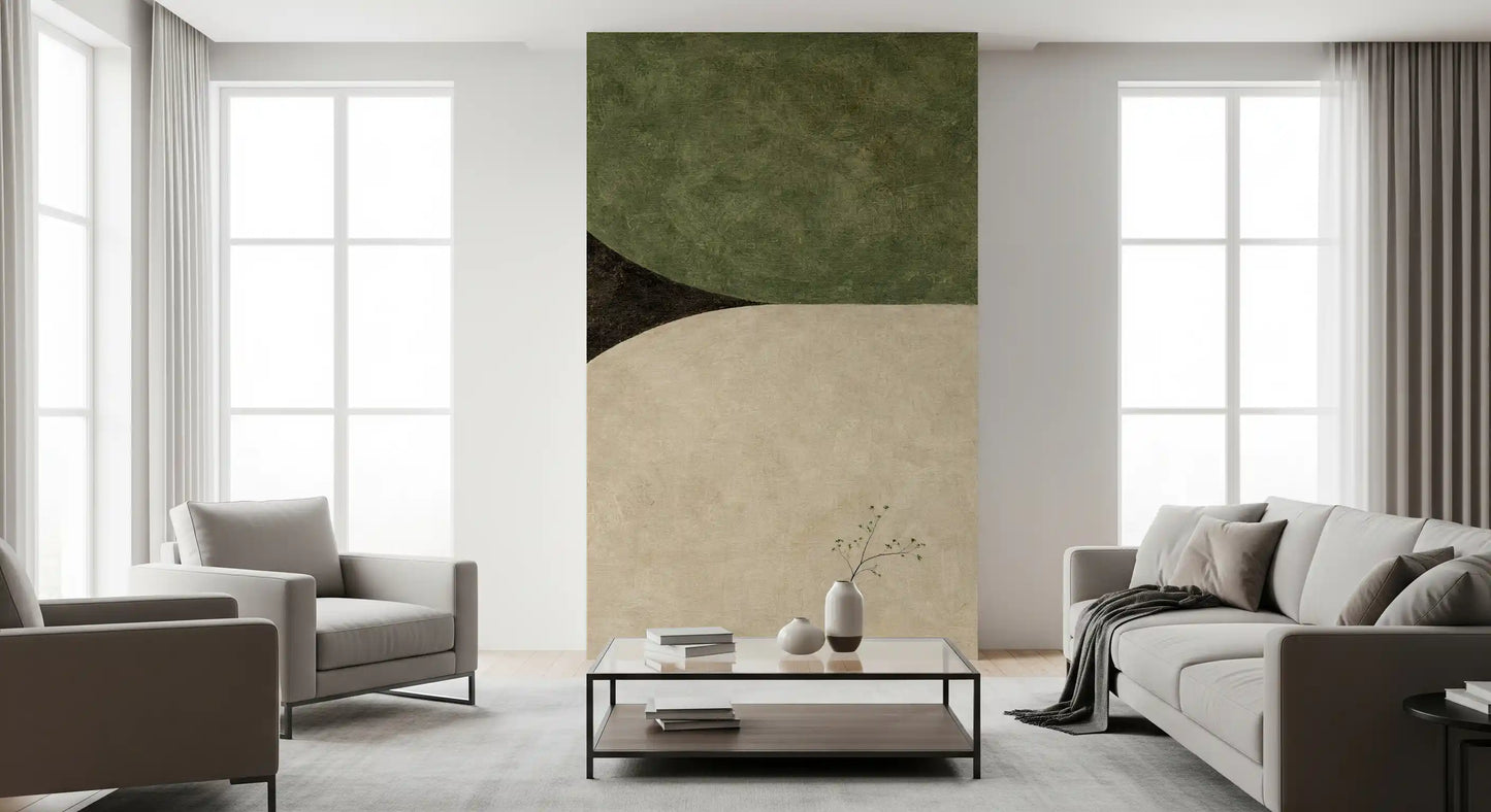 Geometric Earth Tone Arcs Wall Mural