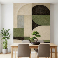 Geometric Earth Tone Arcs Wall Mural