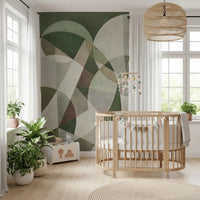 Geometric Intersection Sage Canvas Wall Mural