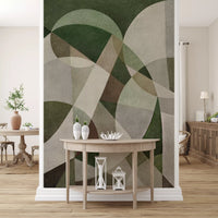 Geometric Intersection Sage Canvas Wall Mural