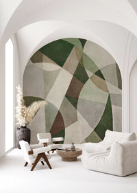 Geometric Intersection Sage Canvas Wall Mural