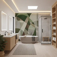 Geometric Intersection Sage Canvas Wall Mural