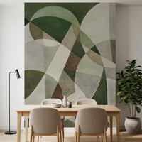 Geometric Intersection Sage Canvas Wall Mural