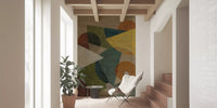 Abstract Geometric Earth Tones Wall Mural