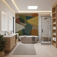 Abstract Geometric Earth Tones Wall Mural