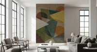 Abstract Geometric Earth Tones Wall Mural