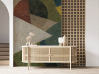 Abstract Geometric Earth Tones Wall Mural