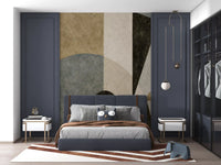 Geometric Earth Tone Cubism Wall Mural