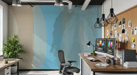 Abstract Coastal Blue Layers Wall Mural